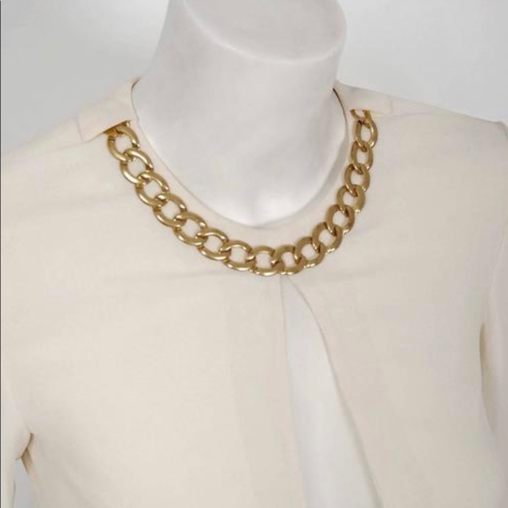 Vintage 2006 Alexander McQueen Documented White Silk Chain Plunge High-Slit Gown - Picture 6 of 10